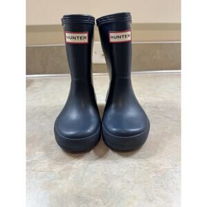 Hunter First Classic Waterproof Unisex Kids blue Rain Boots size 6